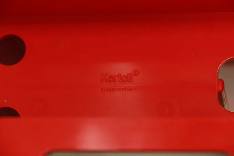 Pamono Vintage Red Plastic Carminio Magazine Holder by Giotto Stoppino for Kartell, Italy, 1980s> Magazine Racks