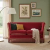 Outlet Pamono Vintage Red Velvet Knole Sofa with Floral Cushions, 1950s