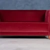 New Pamono Vintage Red Velvet Sofa, 1950s