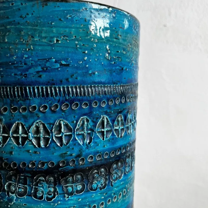 Pamono Vintage Rimini Blue Ceramic Vase by Aldo Londi> Vases