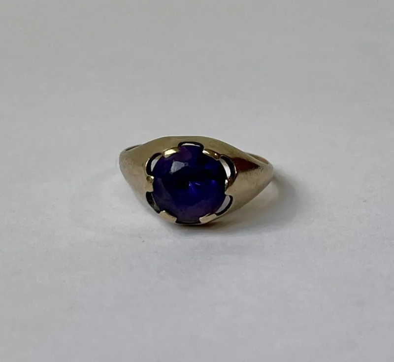 Pamono Vintage Ring in 14 Carat Gold and Amethyst by Herman Siersbøl, 1960s> Rings