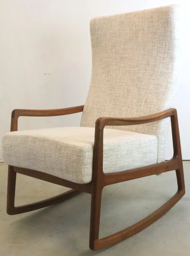 Pamono Vintage Rocking Chair attributed to Ole Wanscher for France & Søn / France & Daverkosen> Rocking Chairs