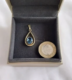 Outlet Pamono Vintage Rolled 14 Karat Gold Pendant with Natural Topaz, 1960s
