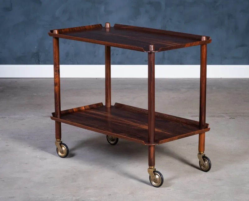 Pamono Vintage Rosewood Serving Bar Cart by Poul Hundevad, 1960s> Serving Bar Carts & Trolleys