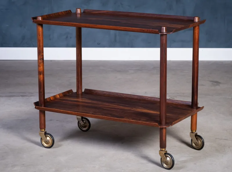 Pamono Vintage Rosewood Serving Bar Cart by Poul Hundevad, 1960s> Serving Bar Carts & Trolleys