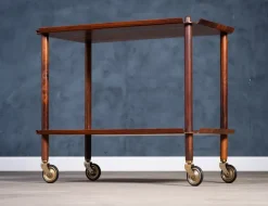 Pamono Vintage Rosewood Serving Bar Cart by Poul Hundevad, 1960s><noscript><img width=
