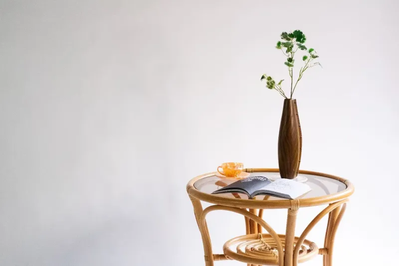 Pamono Vintage Round Bamboo Table> Garden Tables