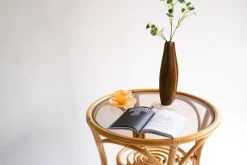 Pamono Vintage Round Bamboo Table><noscript><img width=