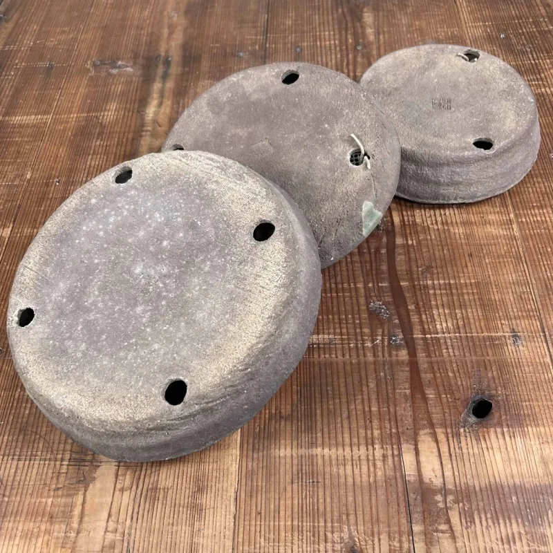 Pamono Vintage Round Bonsai Pots, Japan, 1950s, Set of 3> Garden Accessories