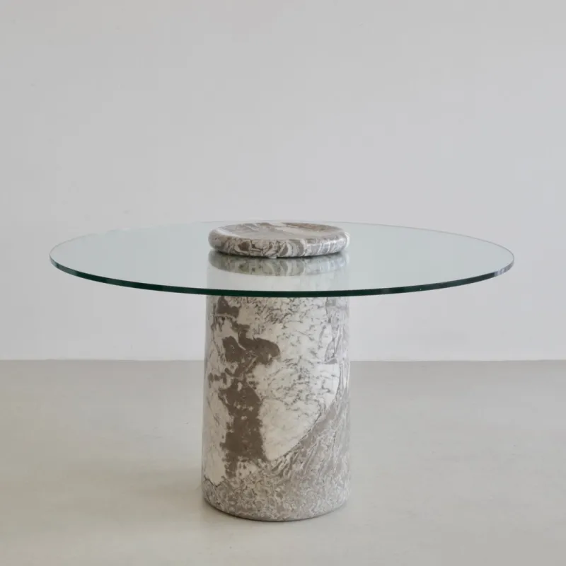 Pamono Vintage Round Dining Table by Angelo Mangiarotti for Sorgente Dei Mobili, 1975> Dining Tables & Sets