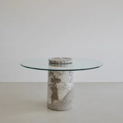 Pamono Vintage Round Dining Table by Angelo Mangiarotti for Sorgente Dei Mobili, 1975><noscript><img width=