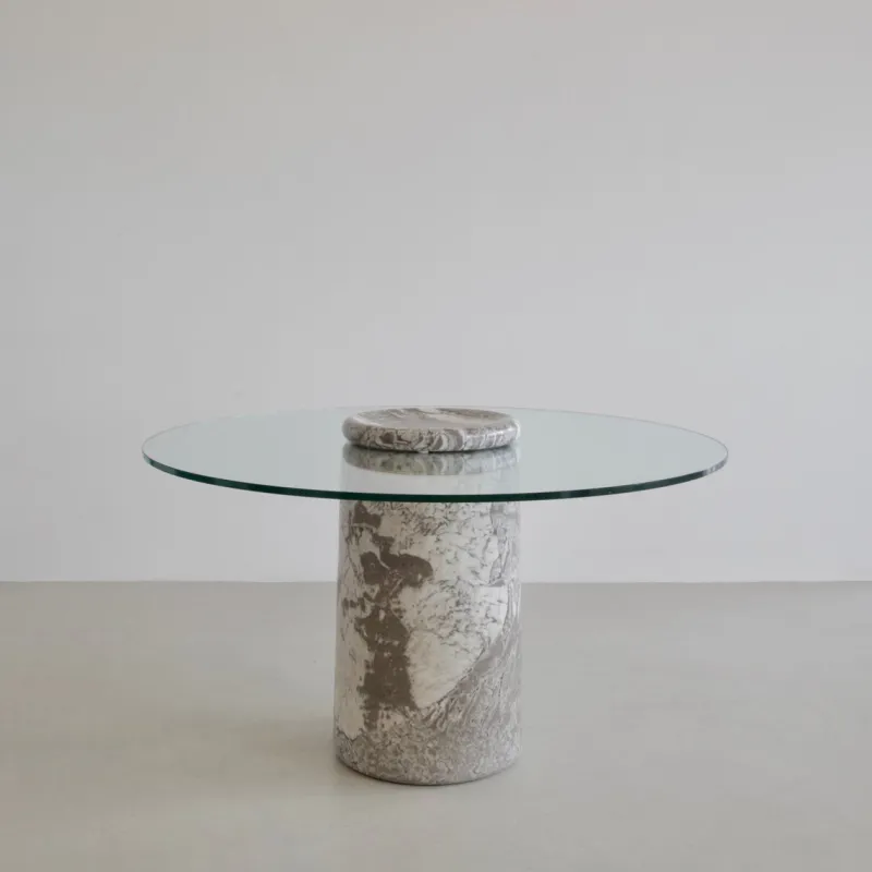 Pamono Vintage Round Dining Table by Angelo Mangiarotti for Sorgente Dei Mobili, 1975> Dining Tables & Sets