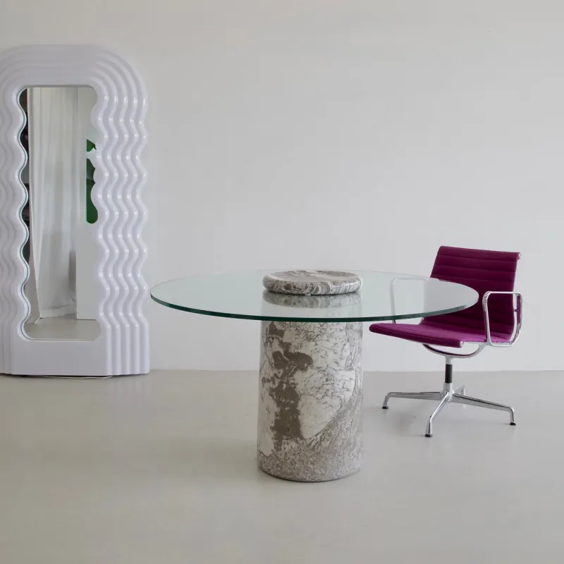 Pamono Vintage Round Dining Table by Angelo Mangiarotti for Sorgente Dei Mobili, 1975> Dining Tables & Sets