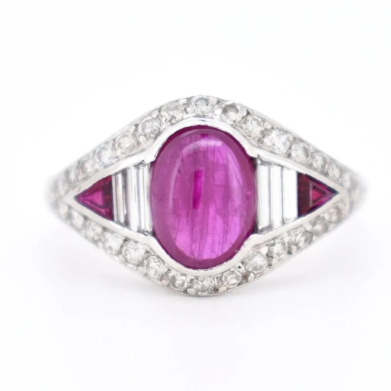 Pamono Vintage Ruby and Diamond Ring, 20th Century> Rings