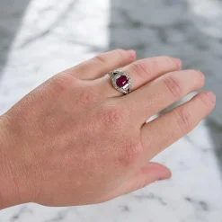 Pamono Vintage Ruby and Diamond Ring, 20th Century> Rings