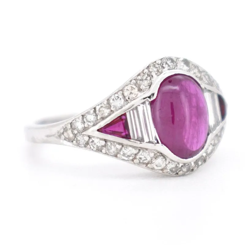 Pamono Vintage Ruby and Diamond Ring, 20th Century> Rings