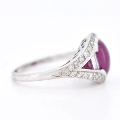 Pamono Vintage Ruby and Diamond Ring, 20th Century><noscript><img width=