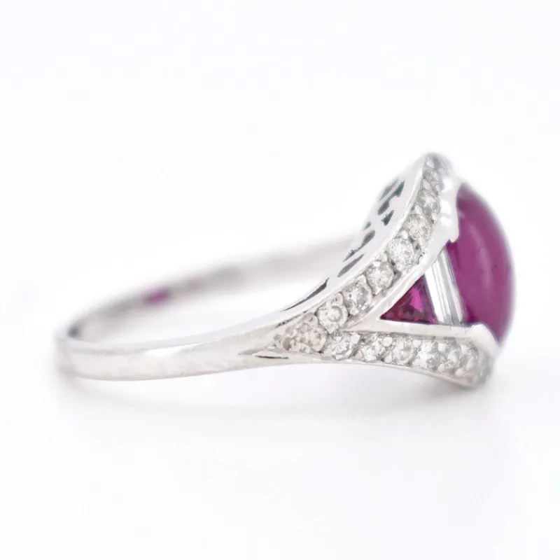 Pamono Vintage Ruby and Diamond Ring, 20th Century> Rings
