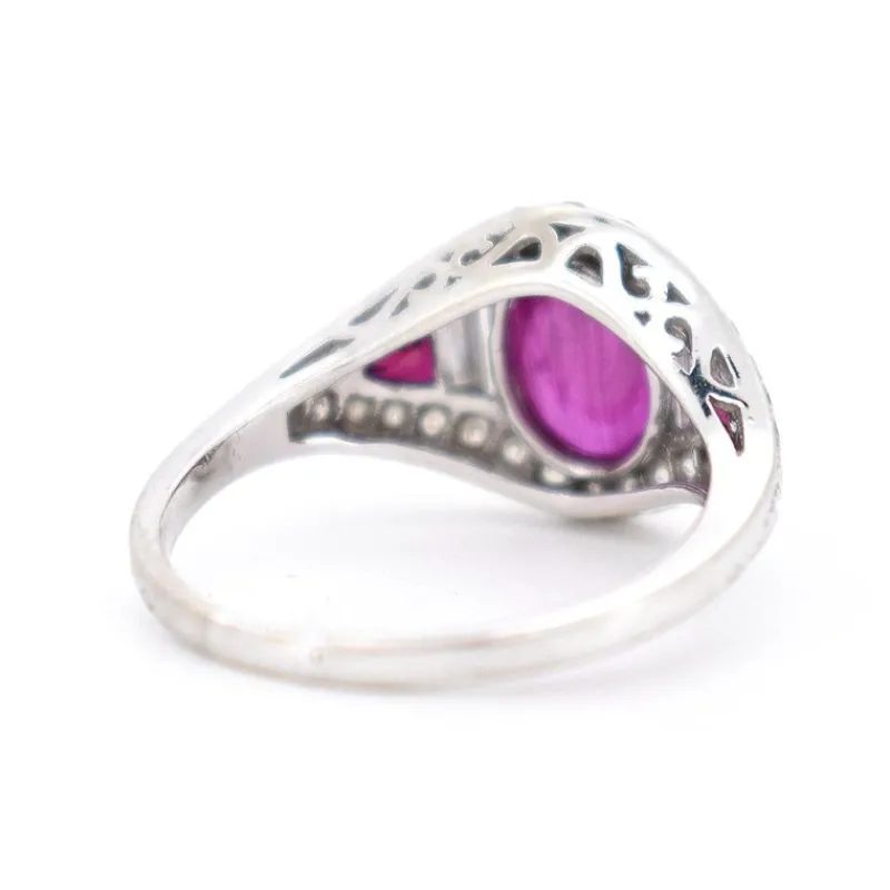 Pamono Vintage Ruby and Diamond Ring, 20th Century> Rings