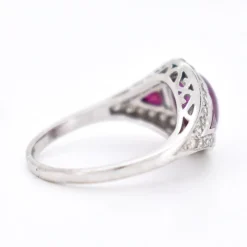 Pamono Vintage Ruby and Diamond Ring, 20th Century><noscript><img width=