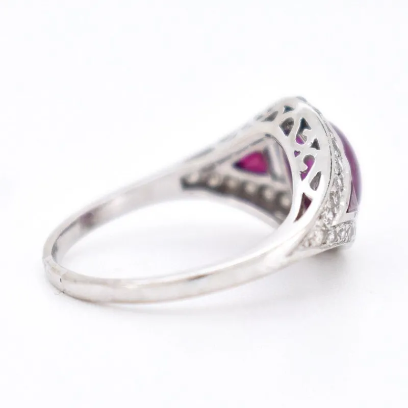 Pamono Vintage Ruby and Diamond Ring, 20th Century> Rings