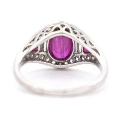 Pamono Vintage Ruby and Diamond Ring, 20th Century><noscript><img width=