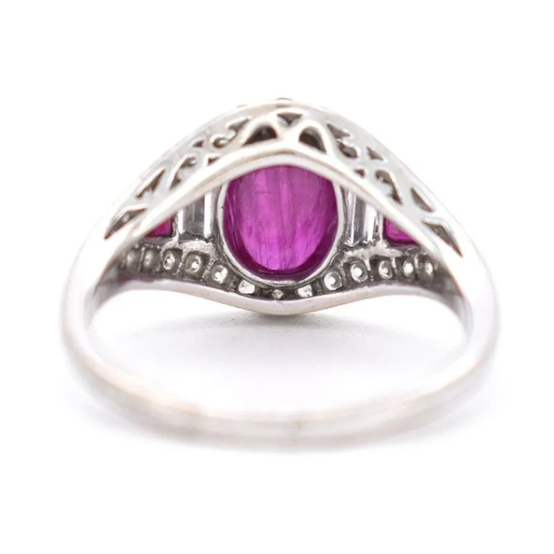 Pamono Vintage Ruby and Diamond Ring, 20th Century> Rings