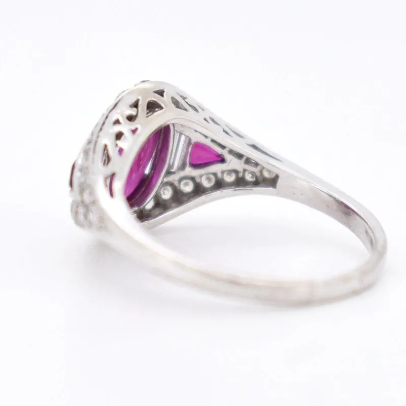 Pamono Vintage Ruby and Diamond Ring, 20th Century> Rings