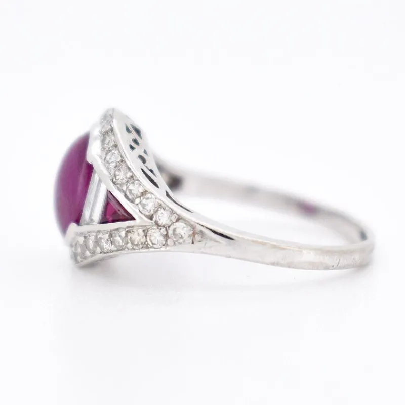 Pamono Vintage Ruby and Diamond Ring, 20th Century> Rings
