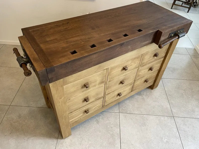 Pamono Vintage Rustic Planing Workbench> Worktables & Workbenches