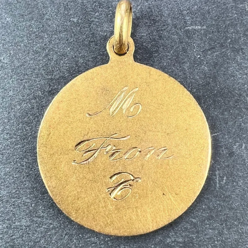 Pamono Vintage Saint Christopher 18k Yellow Gold Charm Pendant, 1950s