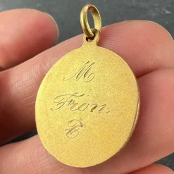 Pamono Vintage Saint Christopher 18k Yellow Gold Charm Pendant, 1950s