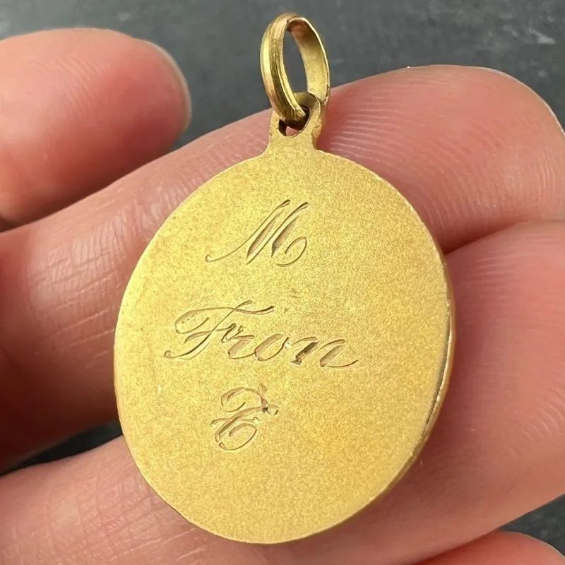 Pamono Vintage Saint Christopher 18k Yellow Gold Charm Pendant, 1950s