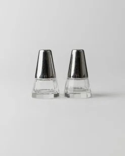 Pamono Vintage Salt and Pepper Shakers in Silver-Plated and Glass, 1950s, Set of 2> Salt & Pepper Shakers