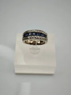 Pamono Vintage Sapphire Ring with Diamonds, 1970> Rings