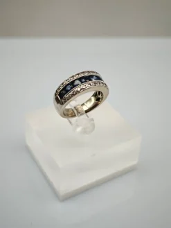 Pamono Vintage Sapphire Ring with Diamonds, 1970> Rings