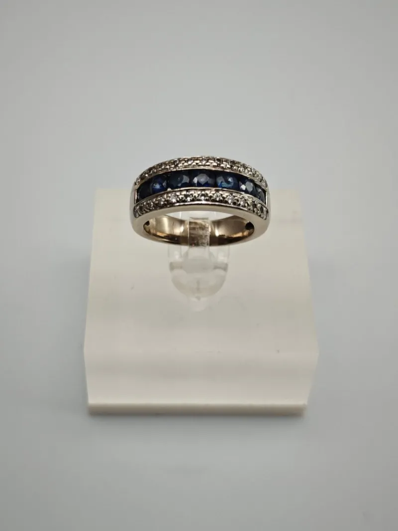 Pamono Vintage Sapphire Ring with Diamonds, 1970> Rings