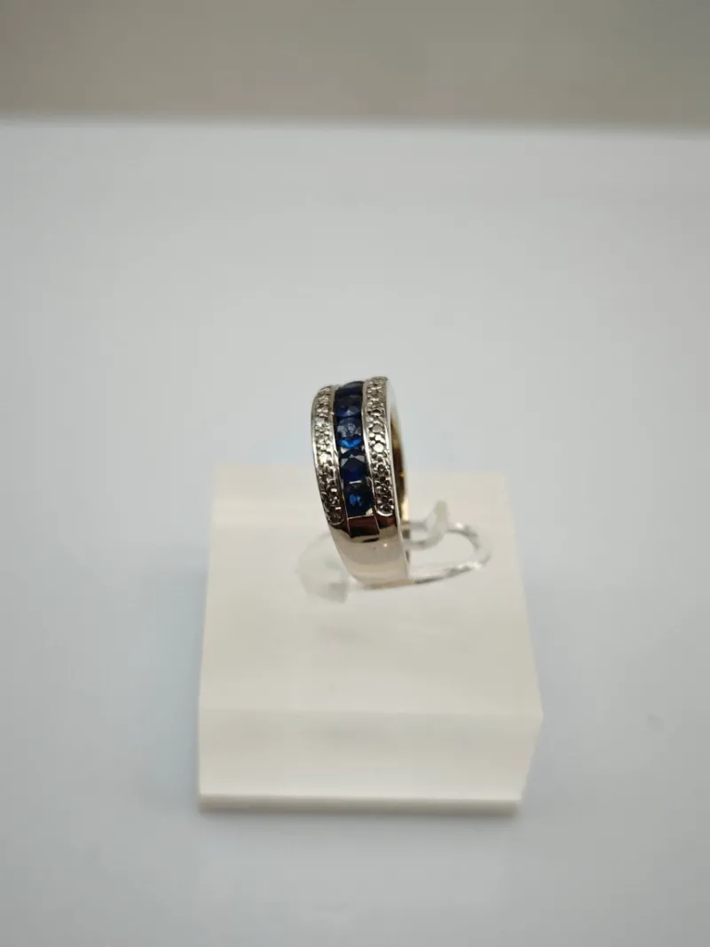 Pamono Vintage Sapphire Ring with Diamonds, 1970> Rings