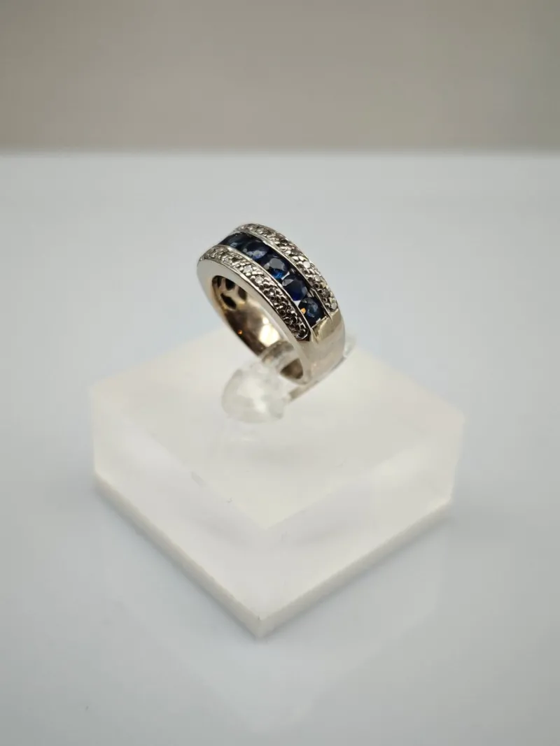 Pamono Vintage Sapphire Ring with Diamonds, 1970> Rings
