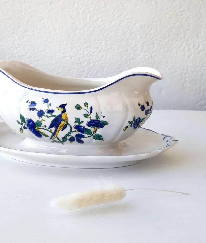 Pamono Vintage Sauceboat with Phoenix Blau Decoration from Villeroy & Boch, 1970s> Serving Dishes