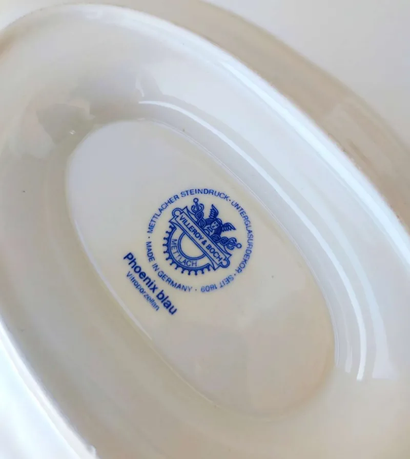 Pamono Vintage Sauceboat with Phoenix Blau Decoration from Villeroy & Boch, 1970s> Serving Dishes
