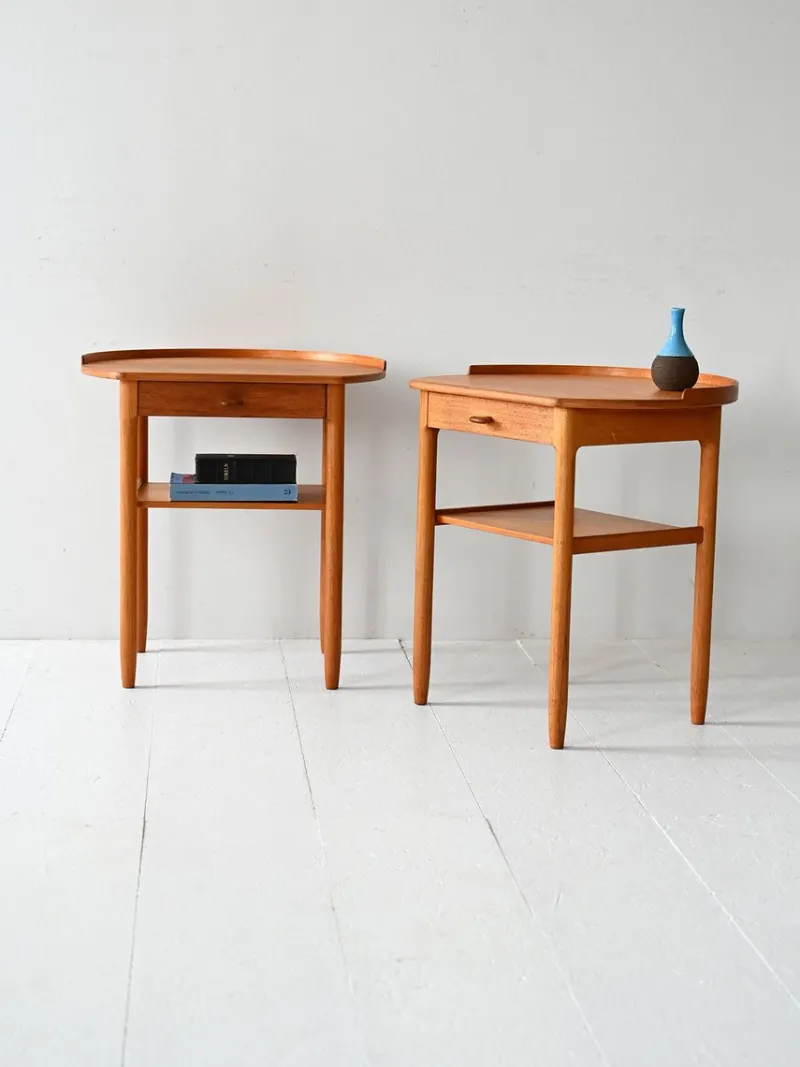 Pamono Vintage Scandinavian Bedside Tables from Bodafors, 1950s, Set of 2> Nightstands