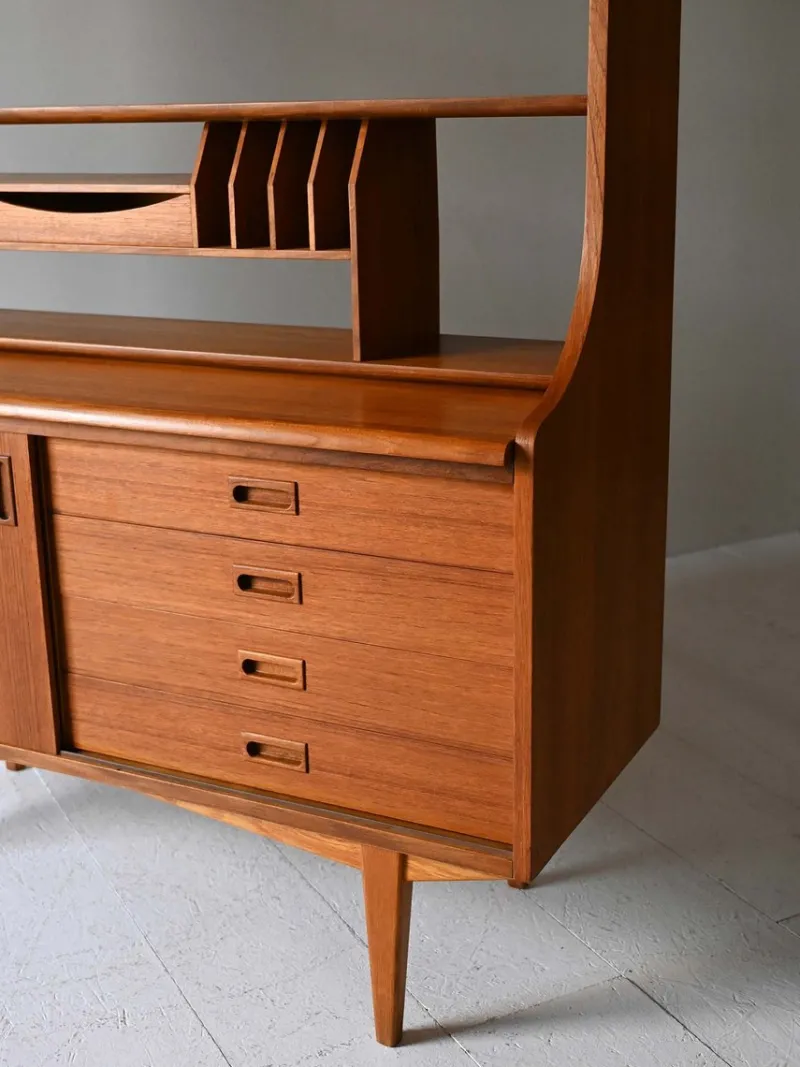 New Pamono Vintage Scandinavian Bookcase with Sideboard, 1950s