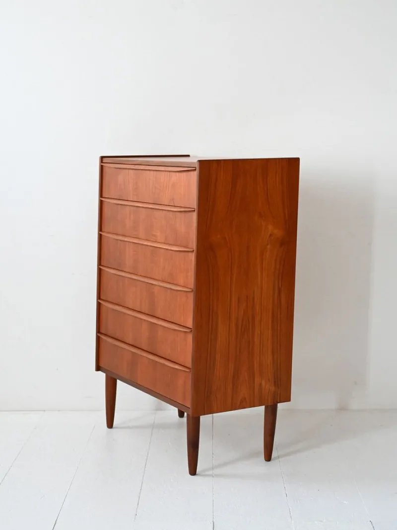 Sale Pamono Vintage Scandinavian Chest of Drawers with Cantilevered Handles, 1950s