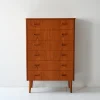 Pamono Vintage Scandinavian Flamed Teak Chest of Drawers, 1950s> Dressers, Commodes & Chests
