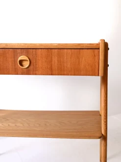 Pamono Vintage Scandinavian Nightstand with Shelf and Slanted Legs, 1950s><noscript><img width=