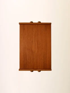 Pamono Vintage Scandinavian Nightstand with Shelf and Slanted Legs, 1950s><noscript><img width=