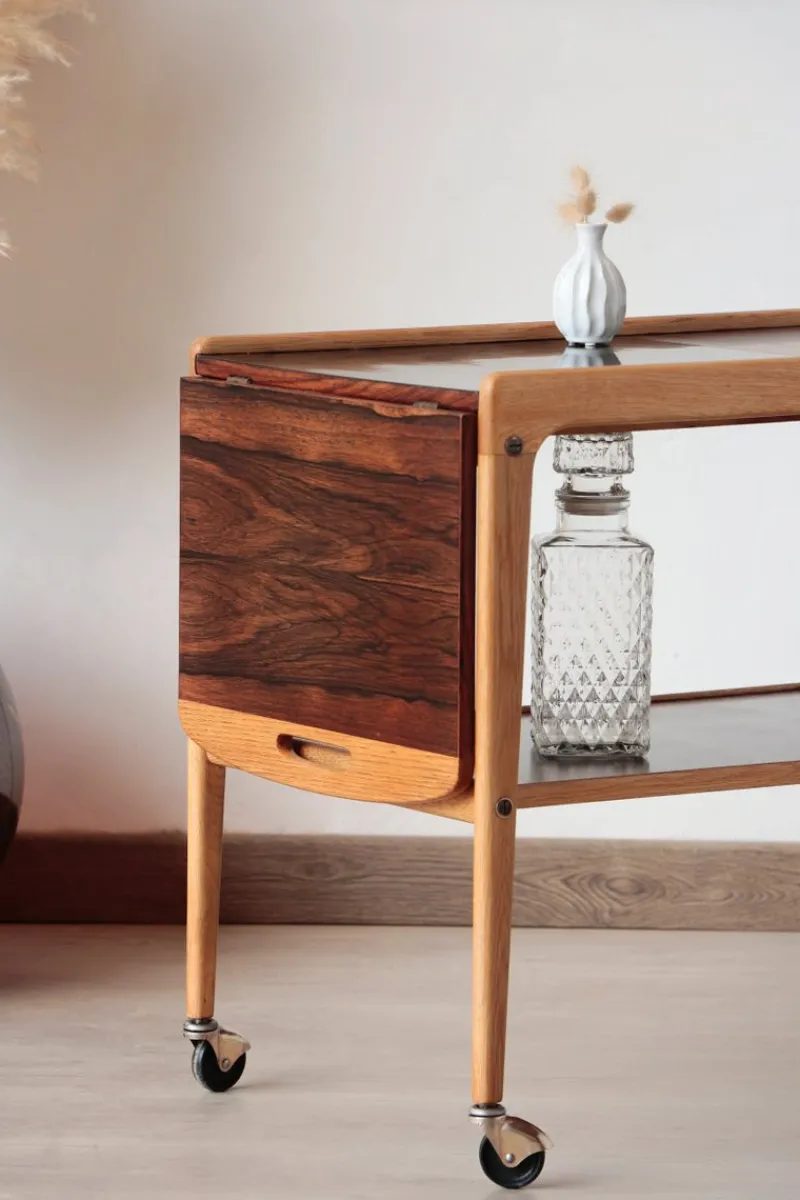 Discount Pamono Vintage Scandinavian Rosewood Serving Trolley by Yngve Ekström, 1960s