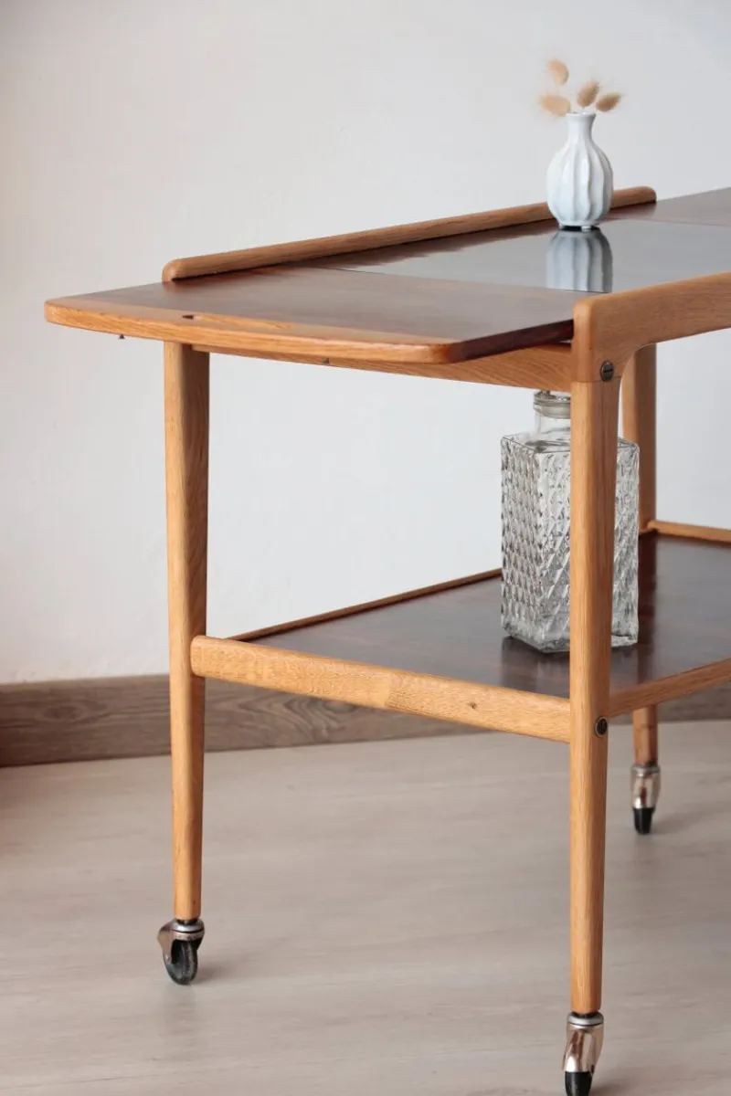 Discount Pamono Vintage Scandinavian Rosewood Serving Trolley by Yngve Ekström, 1960s