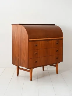 Pamono Vintage Scandinavian Secretaire in Teak, 1950s><noscript><img width=